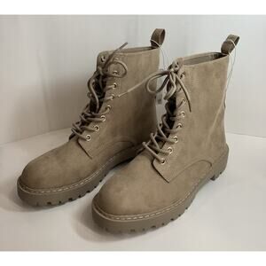 H&M Faux Suede Lace Up Women’s Combat Style Boots Size 9.5